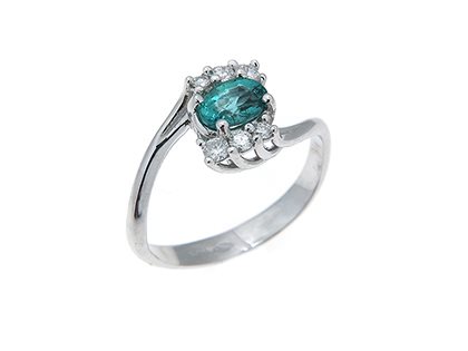 Ring Guerretta Gioielli Woman Anello Con Smeraldo in White Gold Smeraldo 0.40 Ct ABSM031-14 - ABSM031-14
